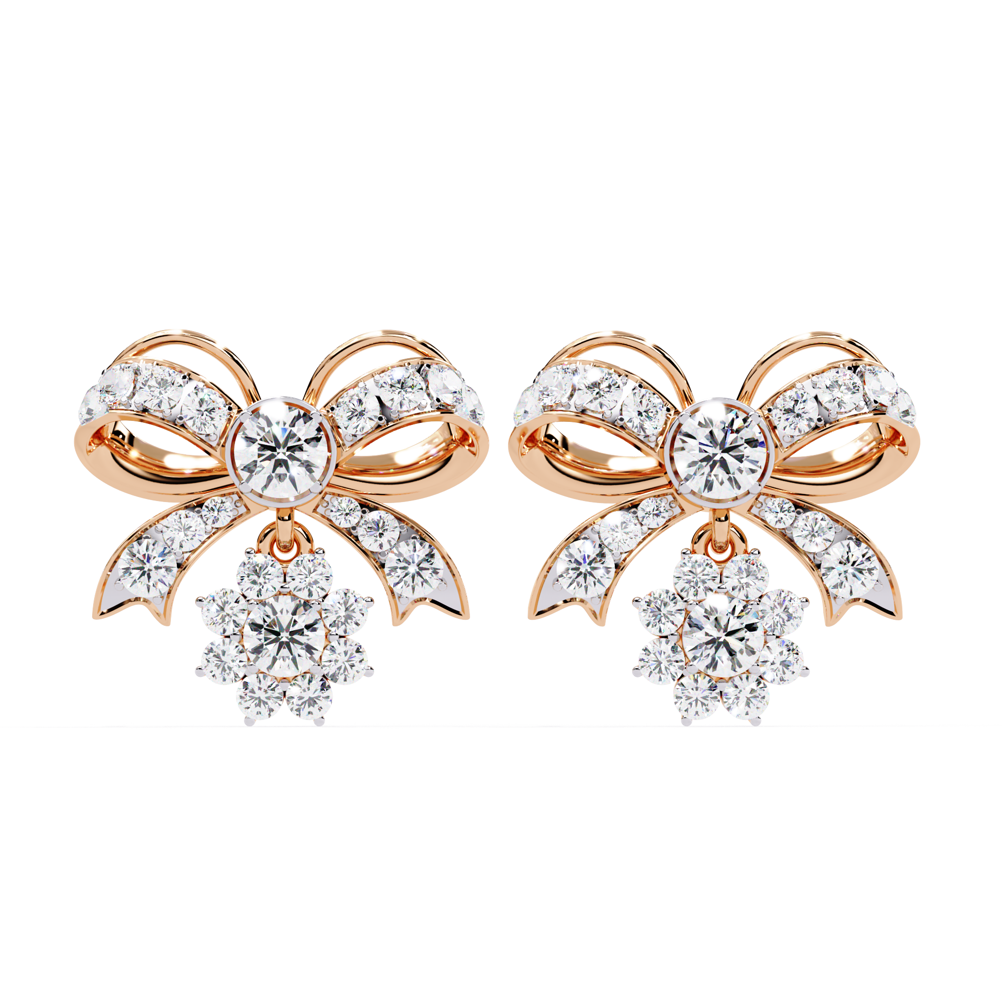 Celestial Bow Bloom Stud Earrings | 925 Sterling Silver