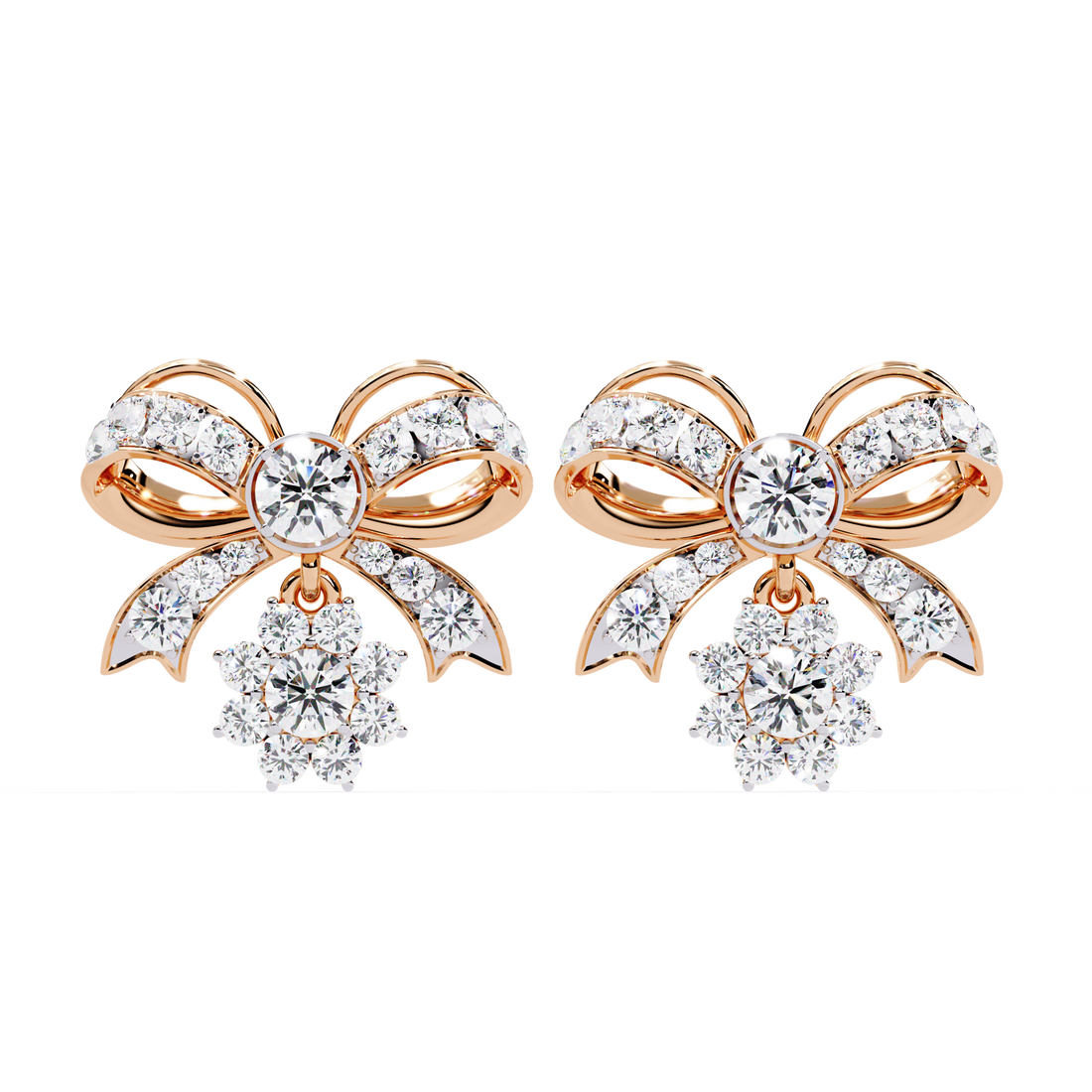 Celestial Bow Bloom Stud Earrings | 925 Sterling Silver