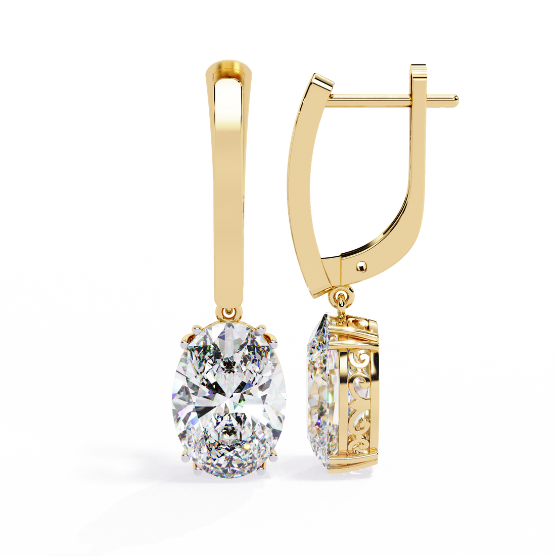 Aurora Drop Oval-Cut Dangle Earrings | 925 Sterling Silver