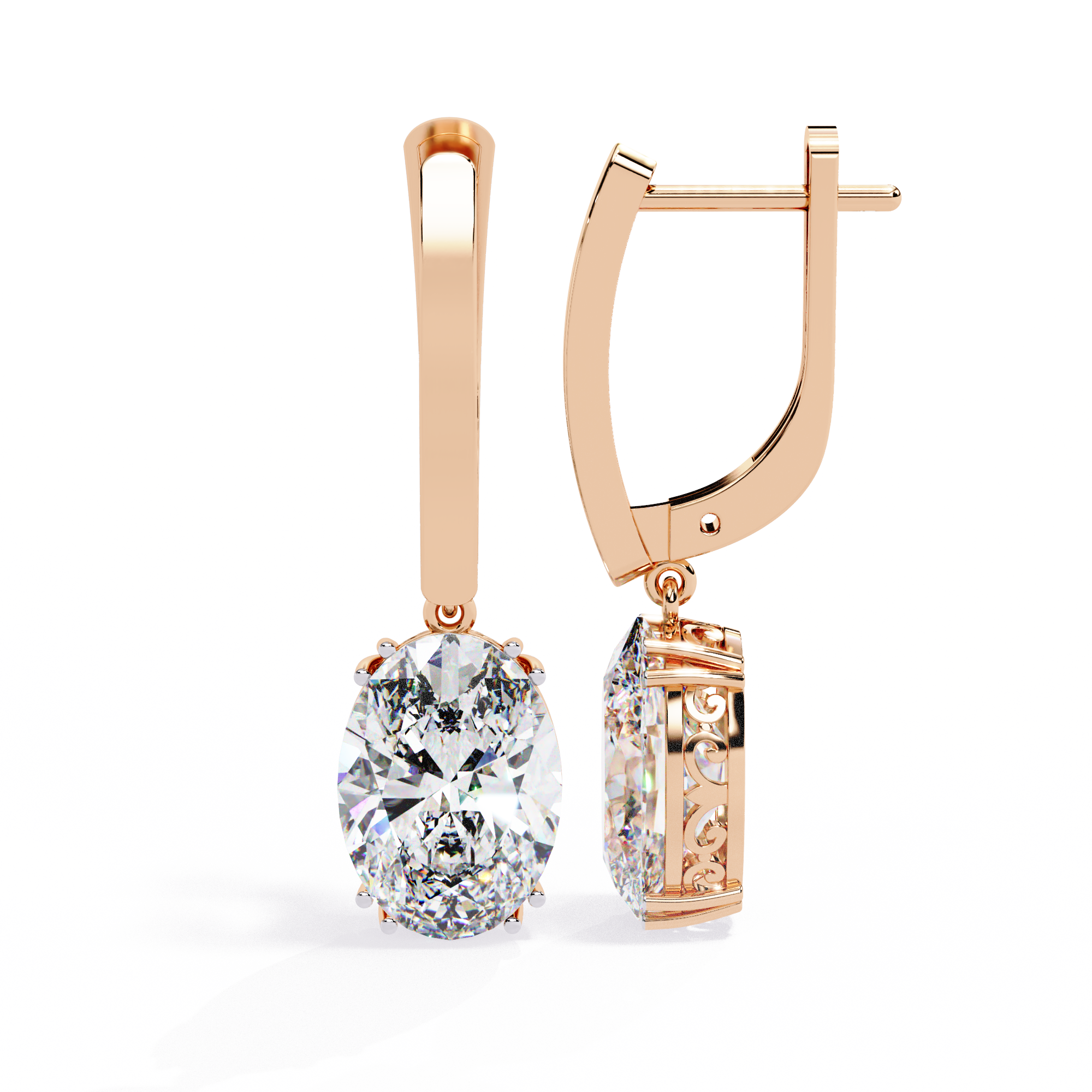 Aurora Drop Oval-Cut Dangle Earrings | 925 Sterling Silver