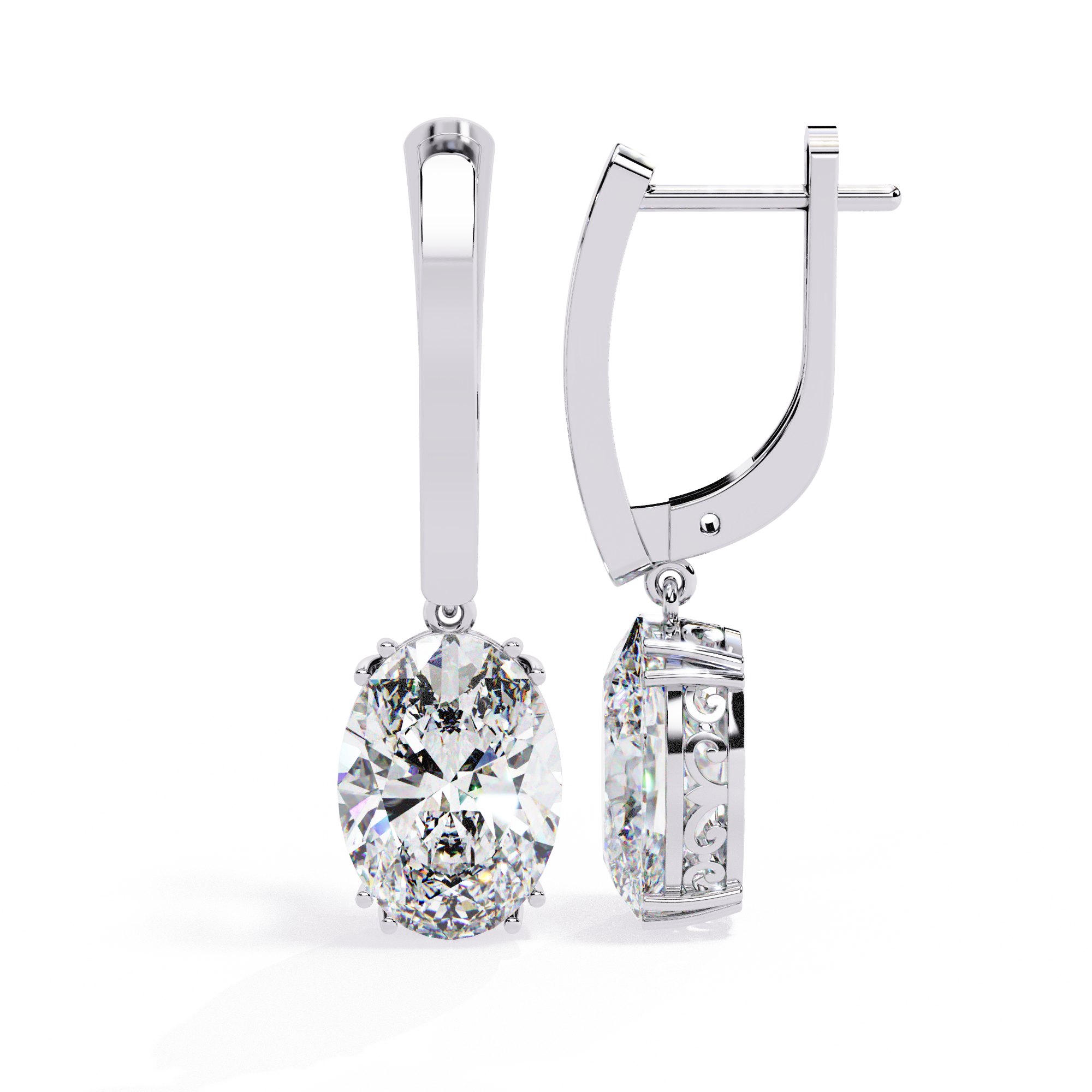 Aurora Drop Oval-Cut Dangle Earrings | 925 Sterling Silver