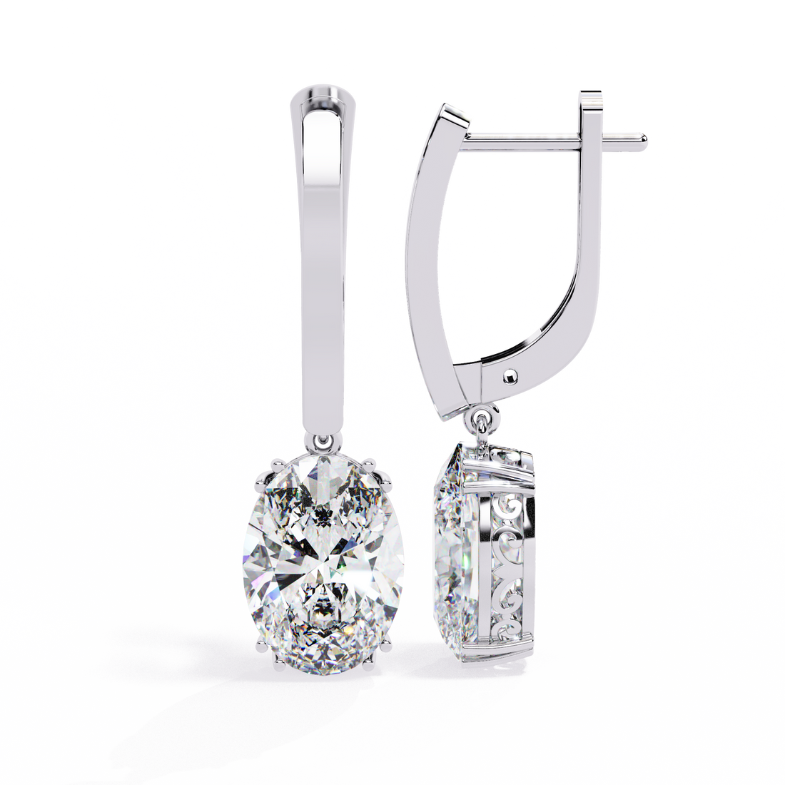 Aurora Drop Oval-Cut Dangle Earrings | 925 Sterling Silver