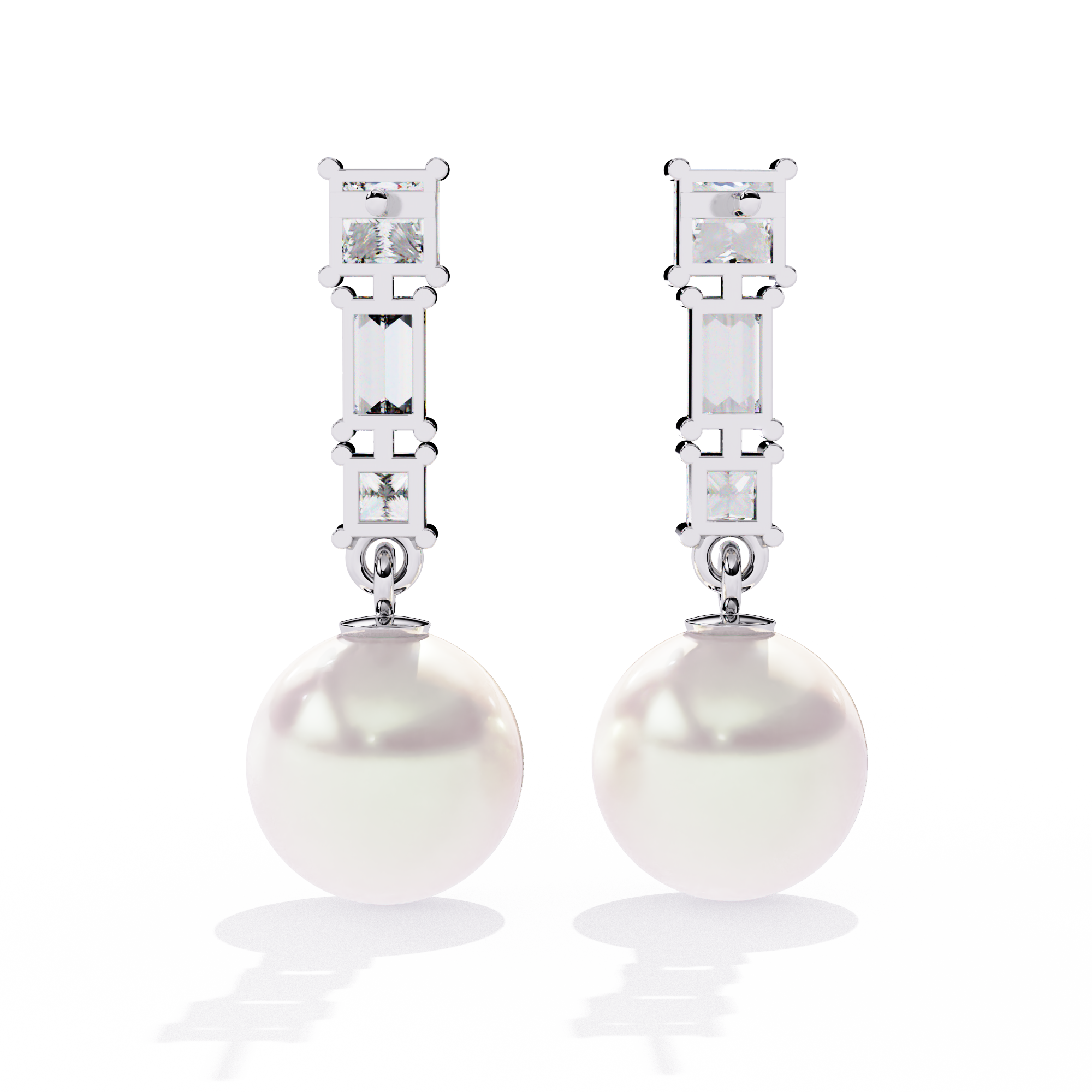 Pearl Prism Drop Earrings | 925 Sterling Silver