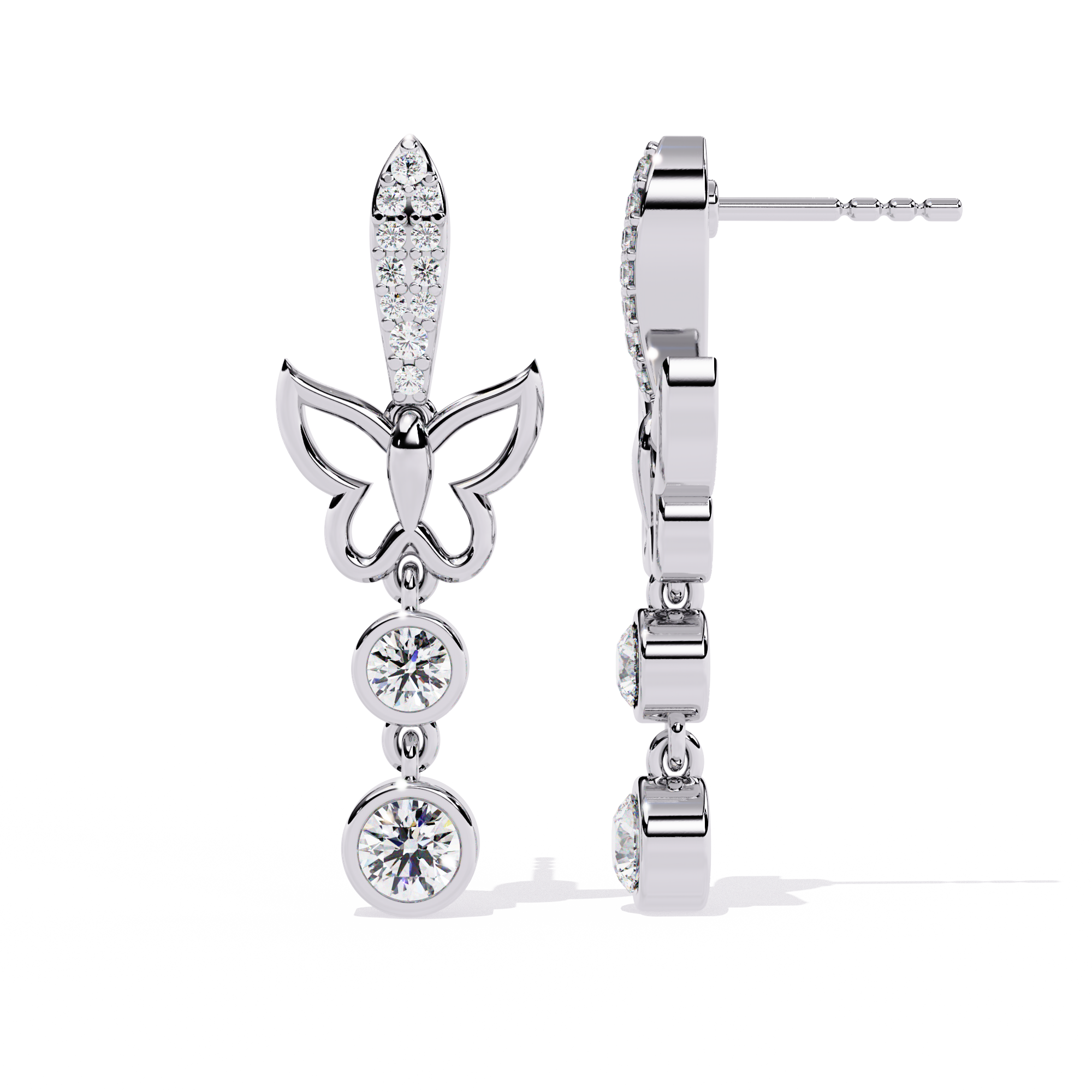 Butterfly Grace Drop Earrings | 925 Sterling Silver