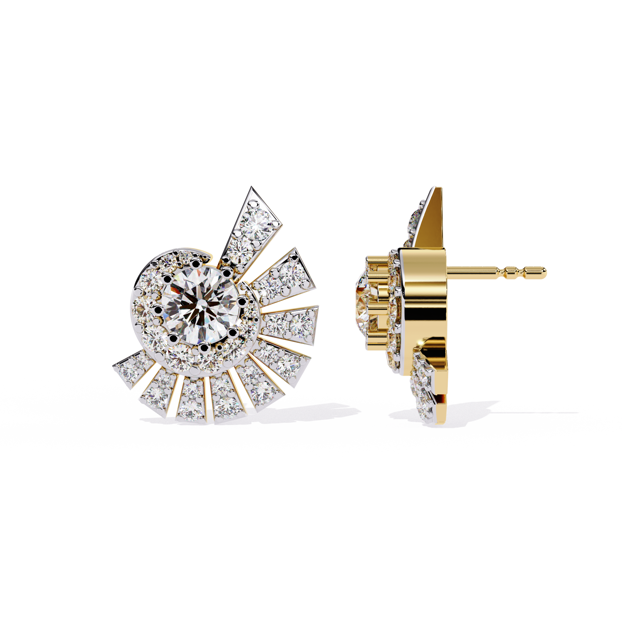 Radiant Sunburst Stud Earrings | 925 Sterling Silver