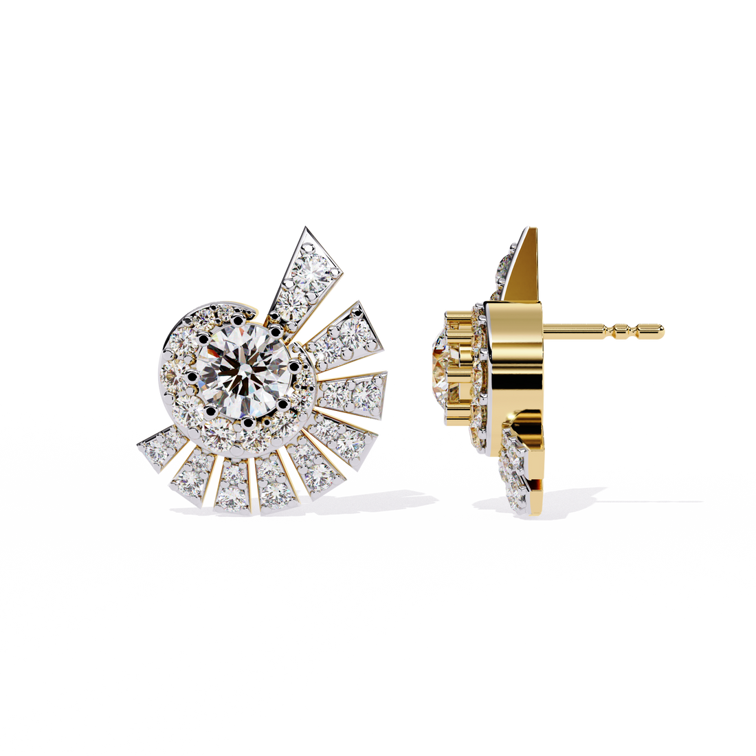 Radiant Sunburst Stud Earrings | 925 Sterling Silver