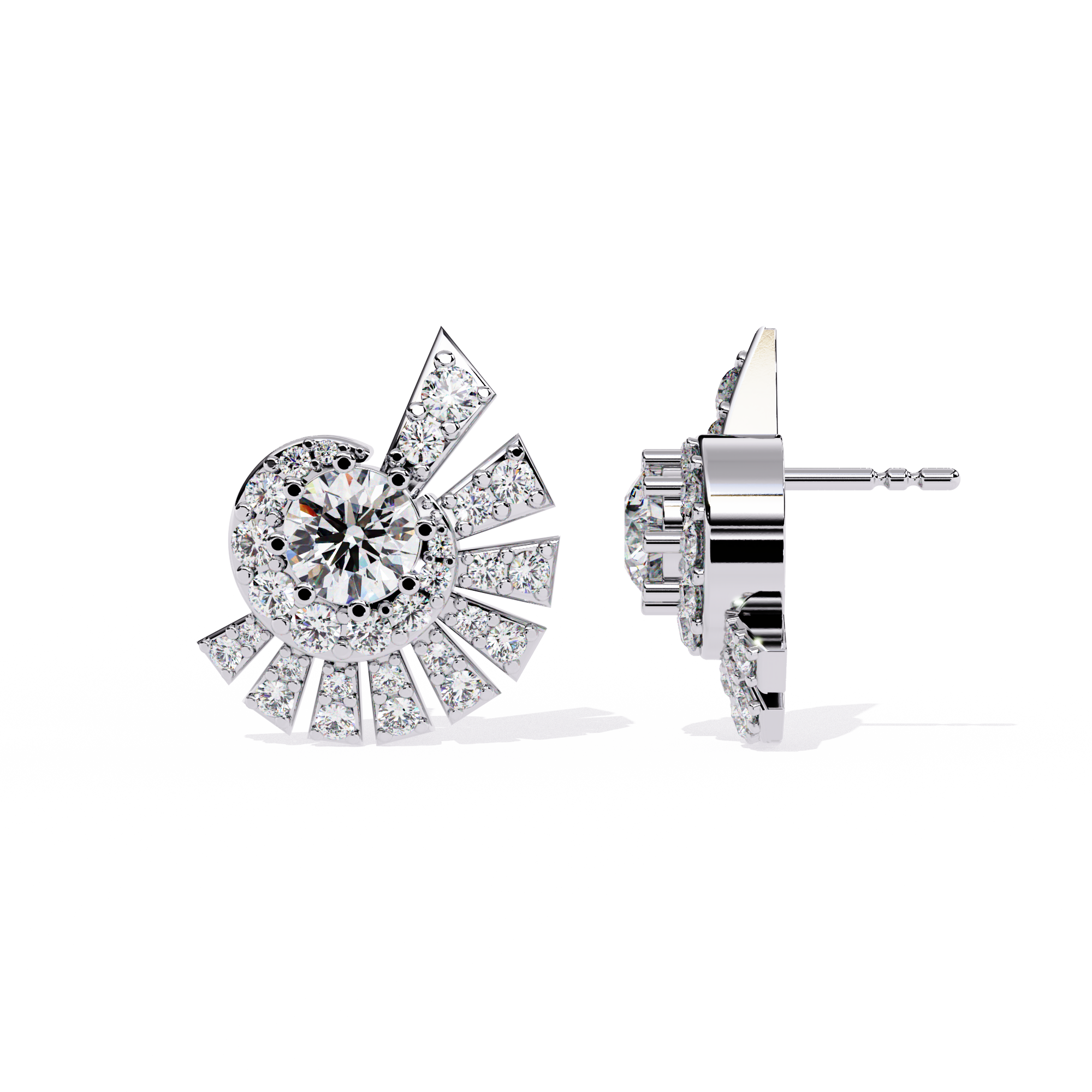 Radiant Sunburst Stud Earrings | 925 Sterling Silver