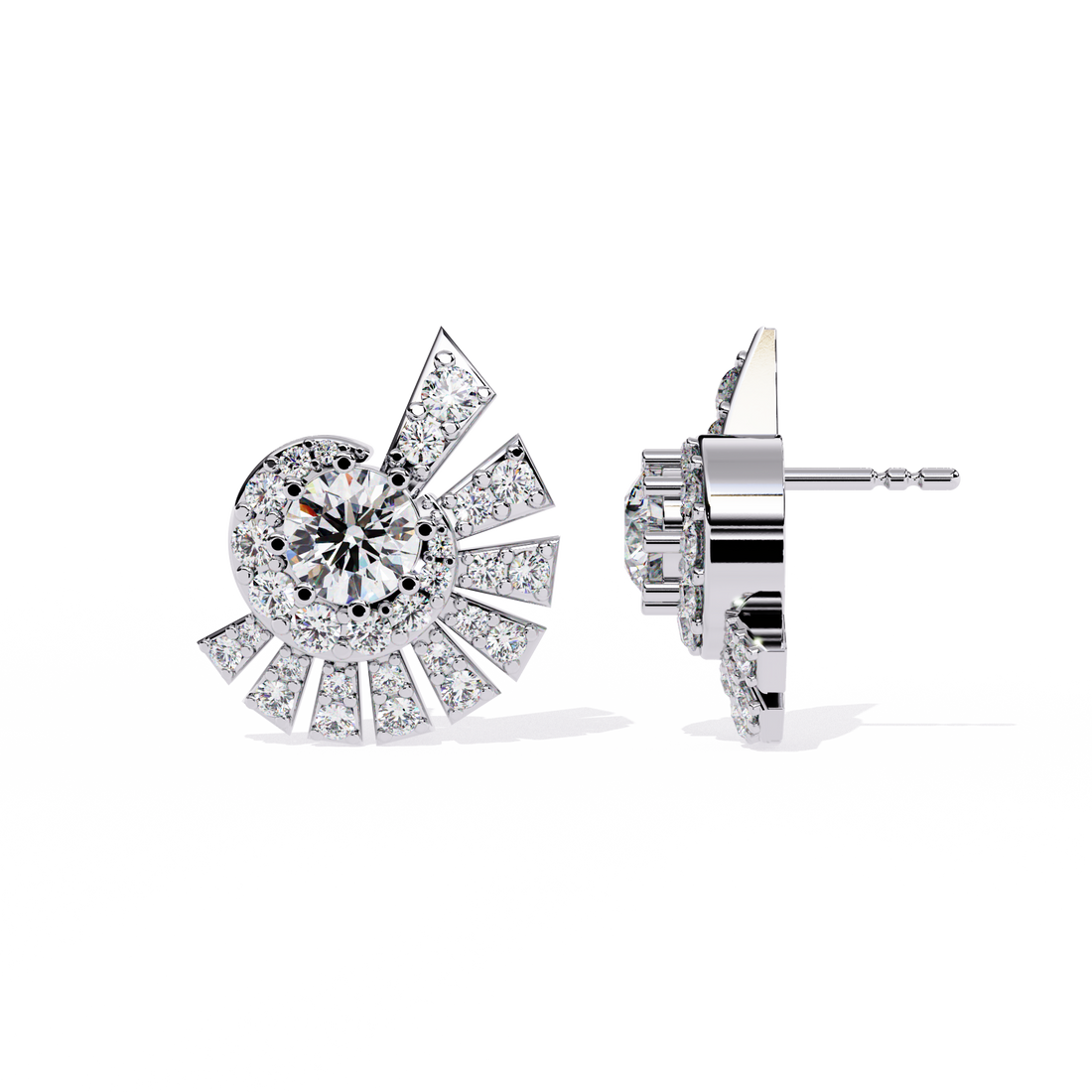 Radiant Sunburst Stud Earrings | 925 Sterling Silver