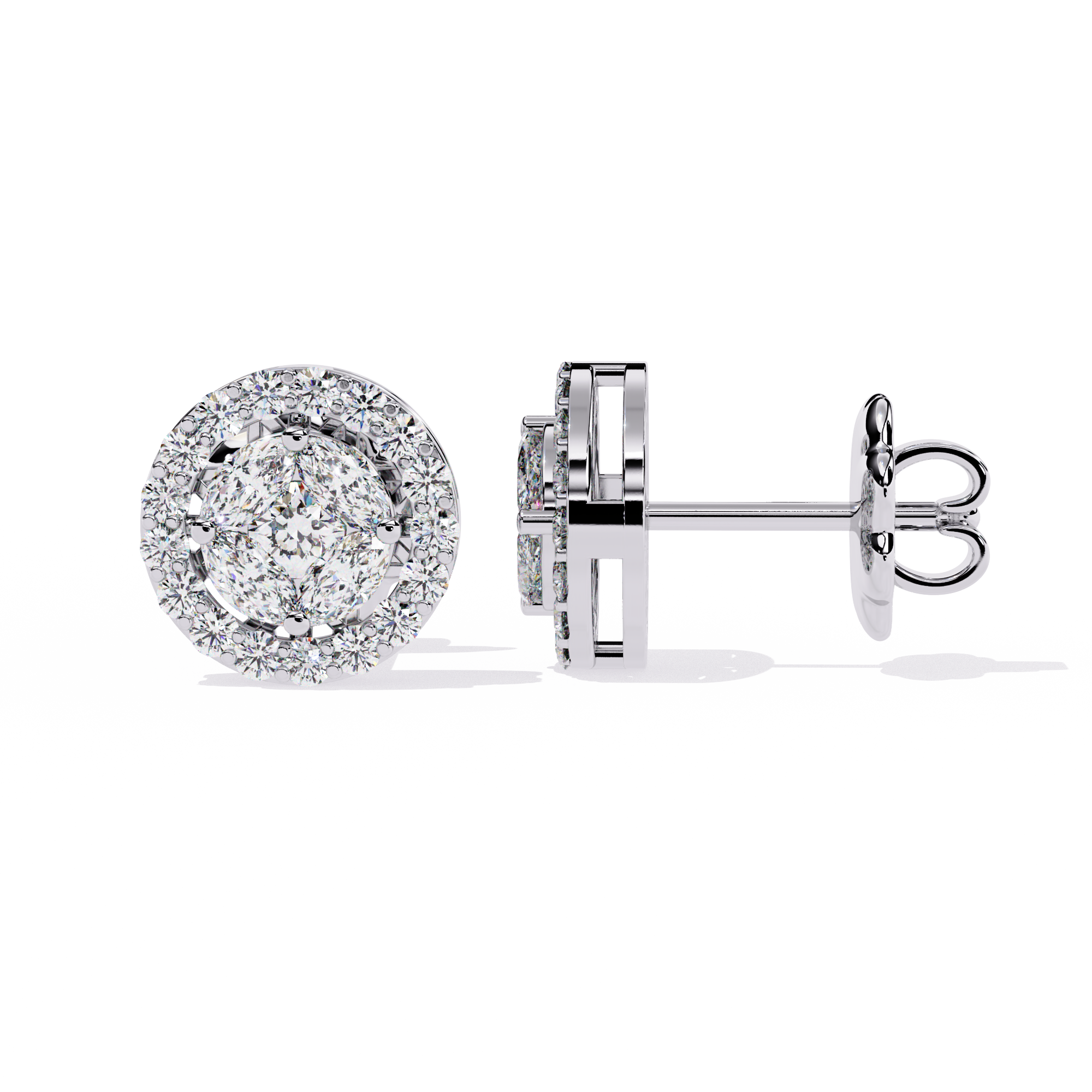 Timeless Round Halo Studs | 925 Sterling Silver