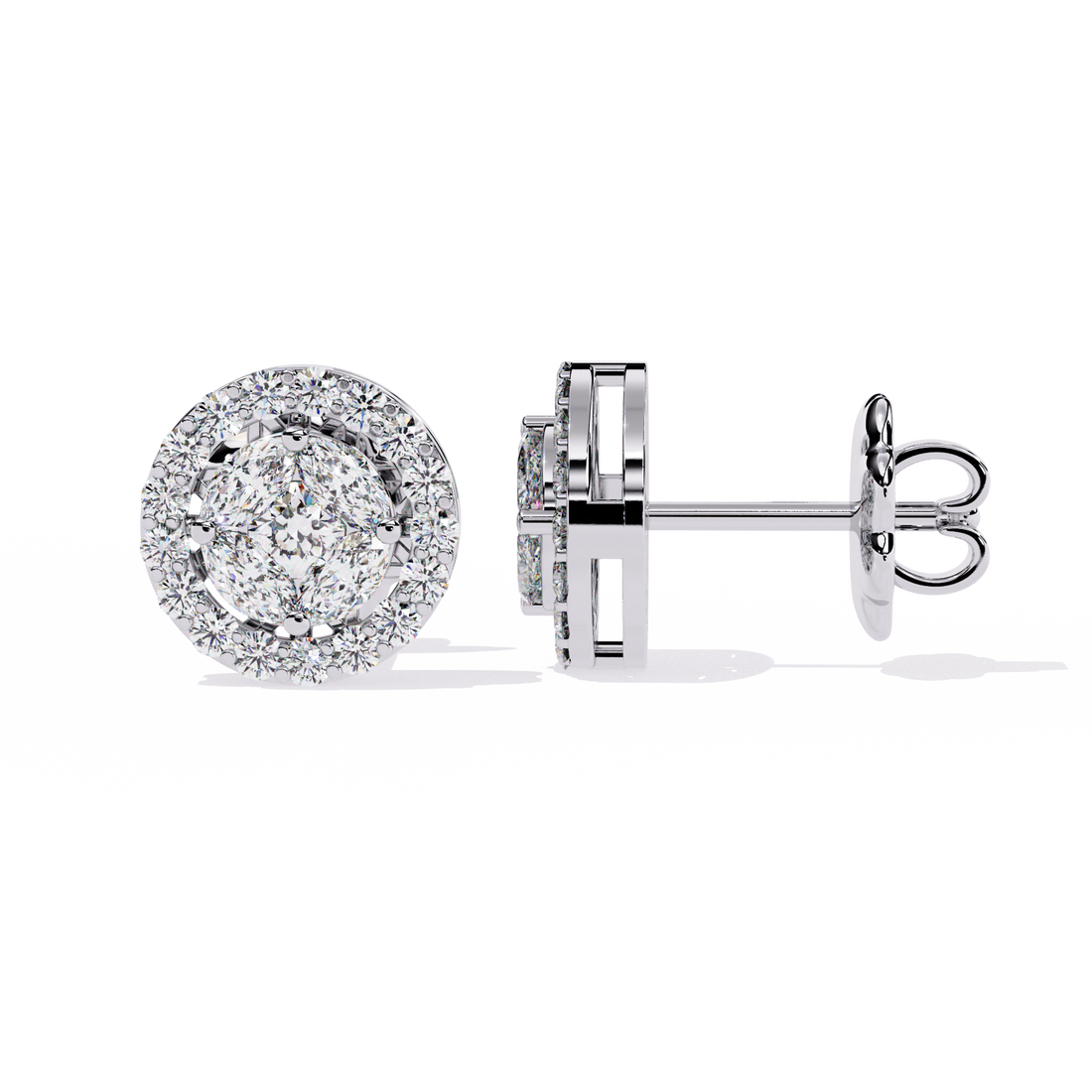 Timeless Round Halo Studs | 925 Sterling Silver