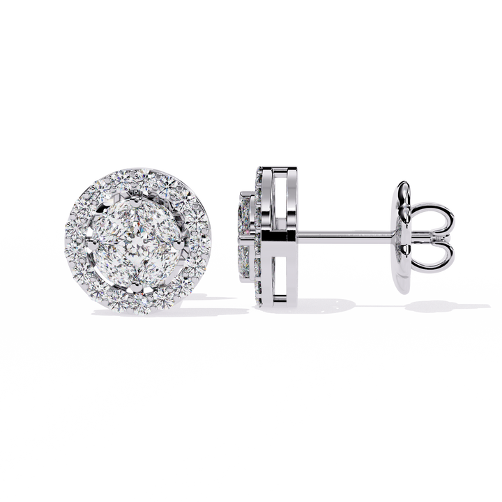 Timeless Round Halo Studs | 925 Sterling Silver