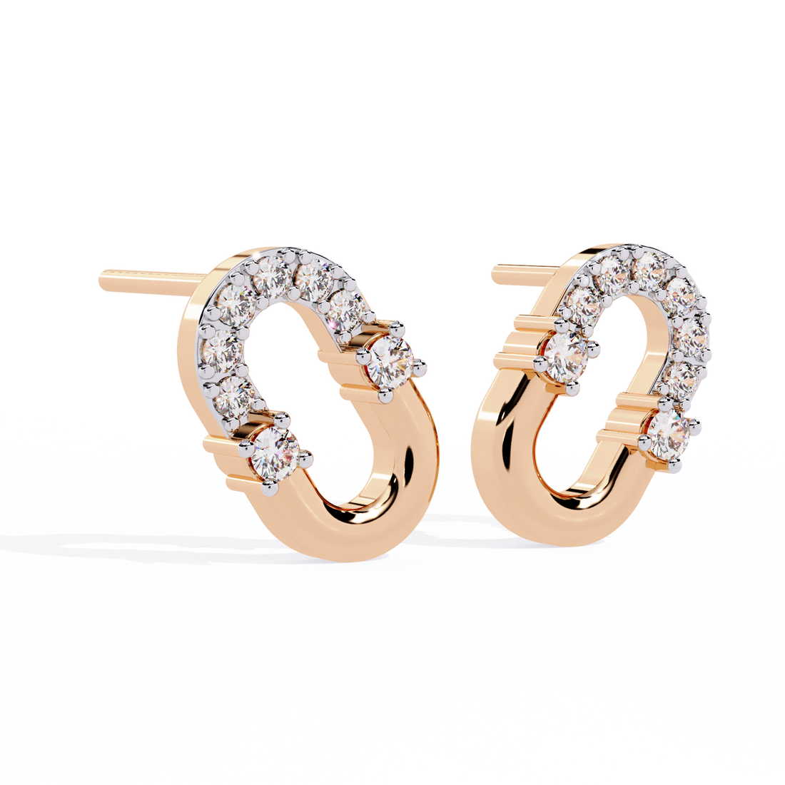 Pave Curve Studs | 925 Sterling Silver