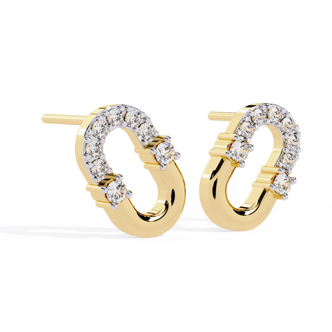 Pave Curve Studs | 925 Sterling Silver
