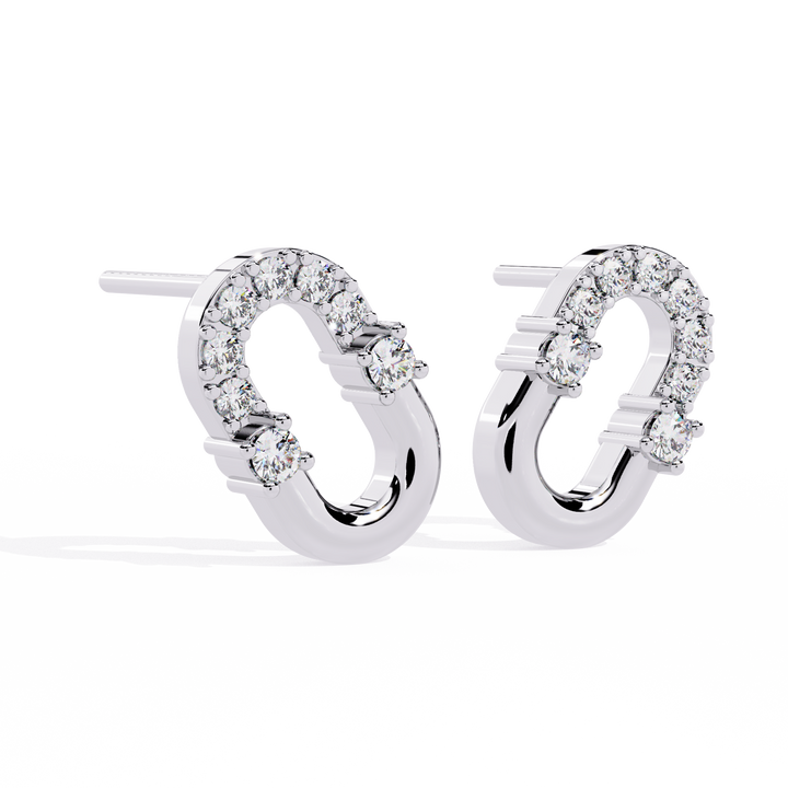 Pave Curve Studs | 925 Sterling Silver