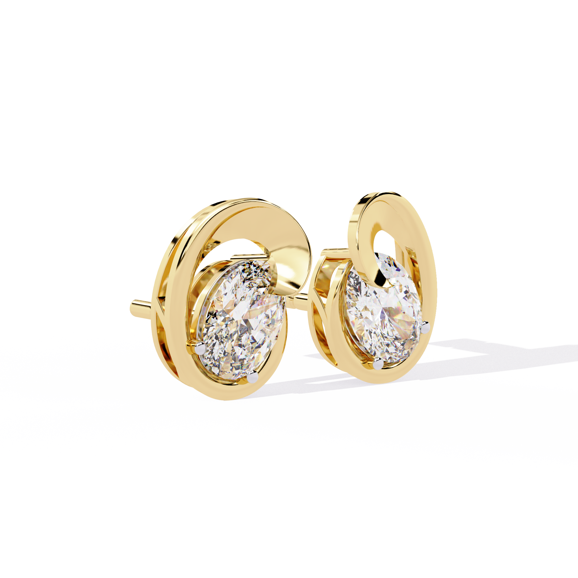 Orbit Solitaire Stud Earrings | 925 Sterling Silver