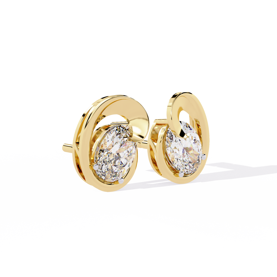 Orbit Solitaire Stud Earrings | 925 Sterling Silver
