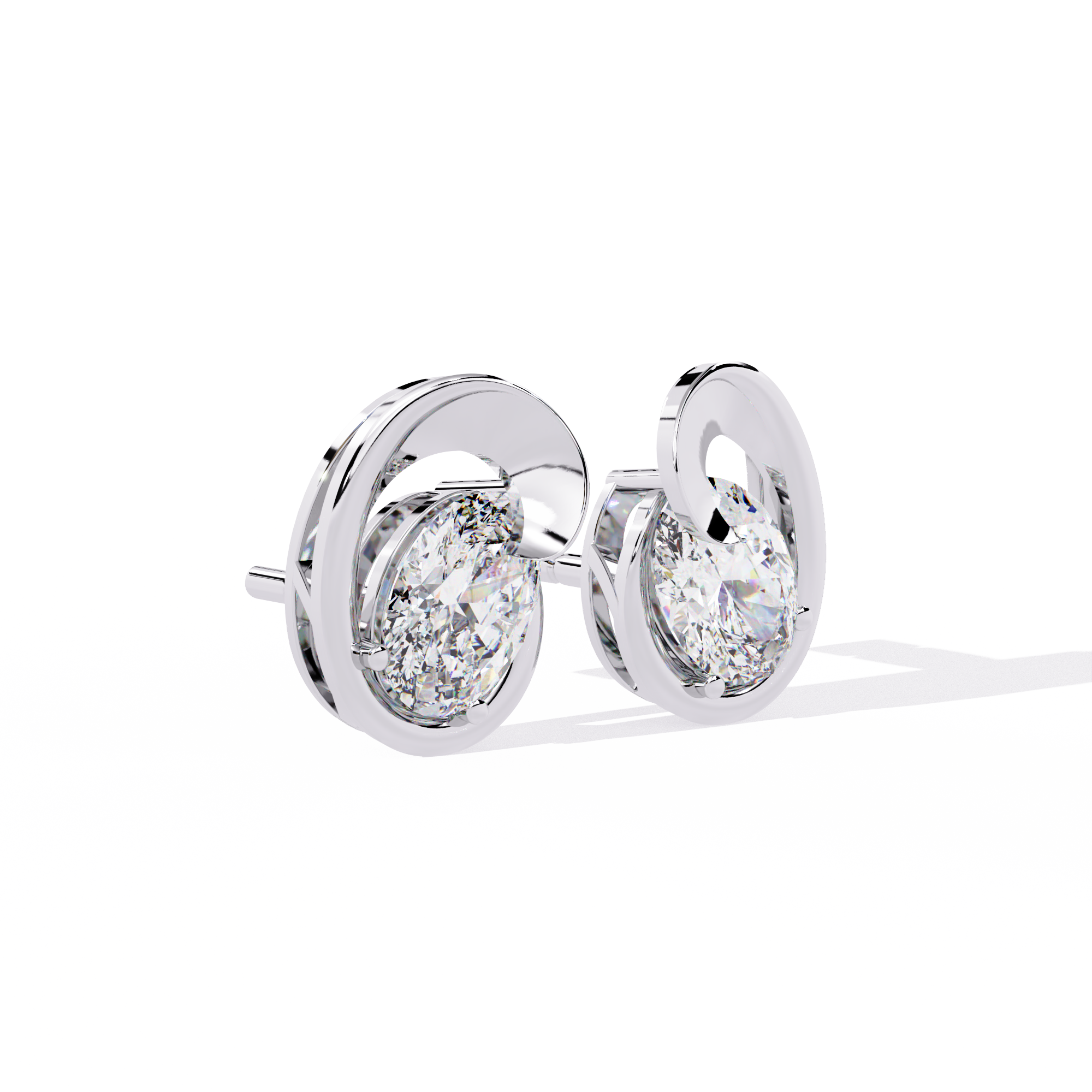 Orbit Solitaire Stud Earrings | 925 Sterling Silver