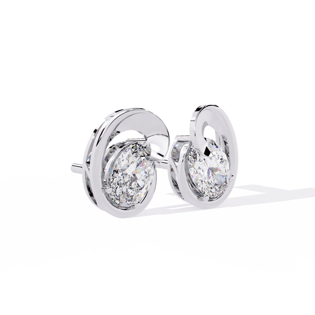 Orbit Solitaire Stud Earrings | 925 Sterling Silver