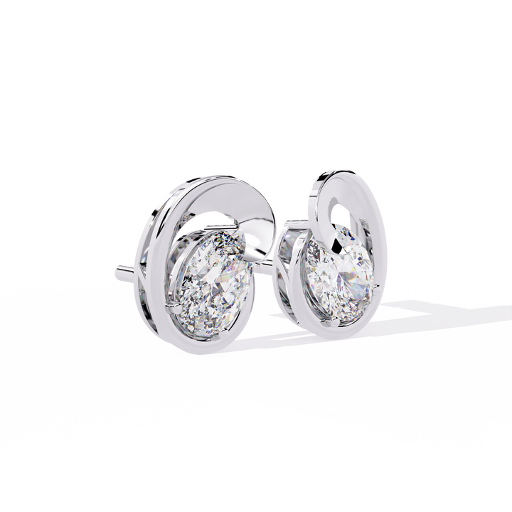 Orbit Solitaire Stud Earrings | 925 Sterling Silver
