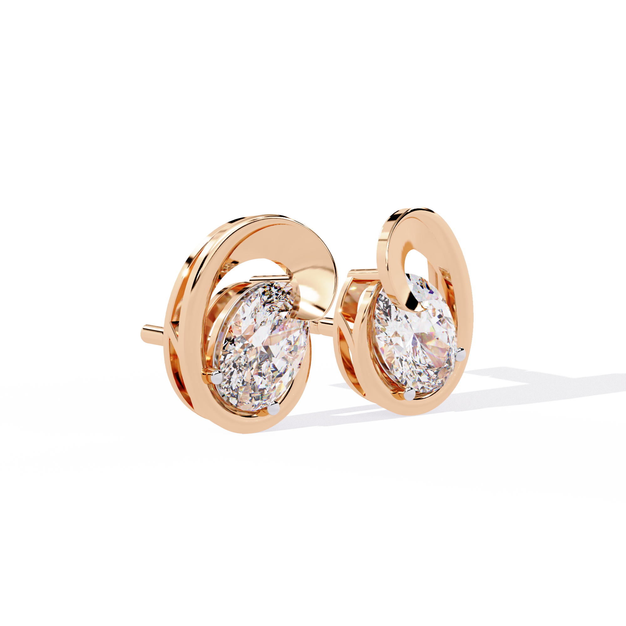 Orbit Solitaire Stud Earrings | 925 Sterling Silver