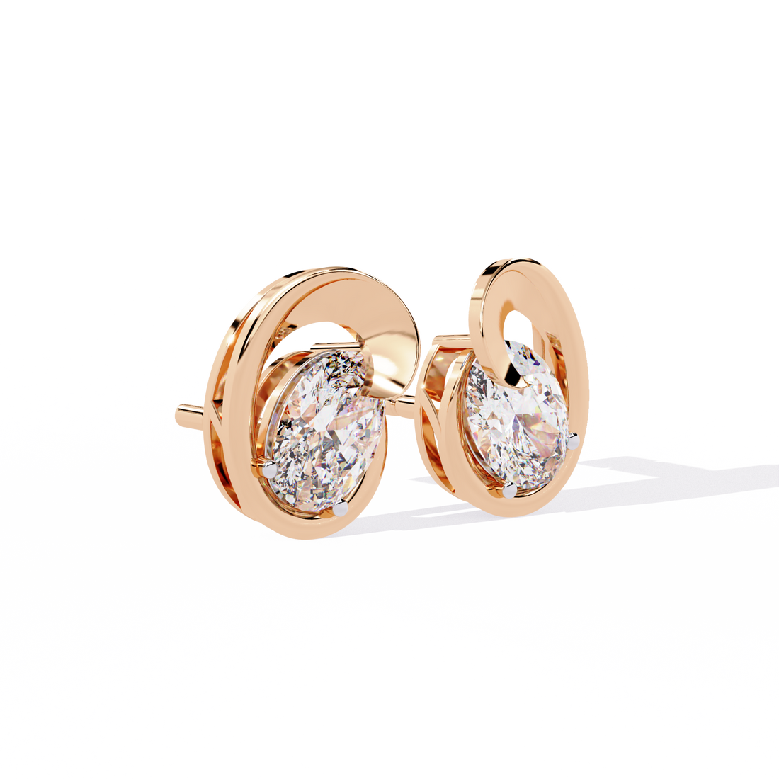 Orbit Solitaire Stud Earrings | 925 Sterling Silver