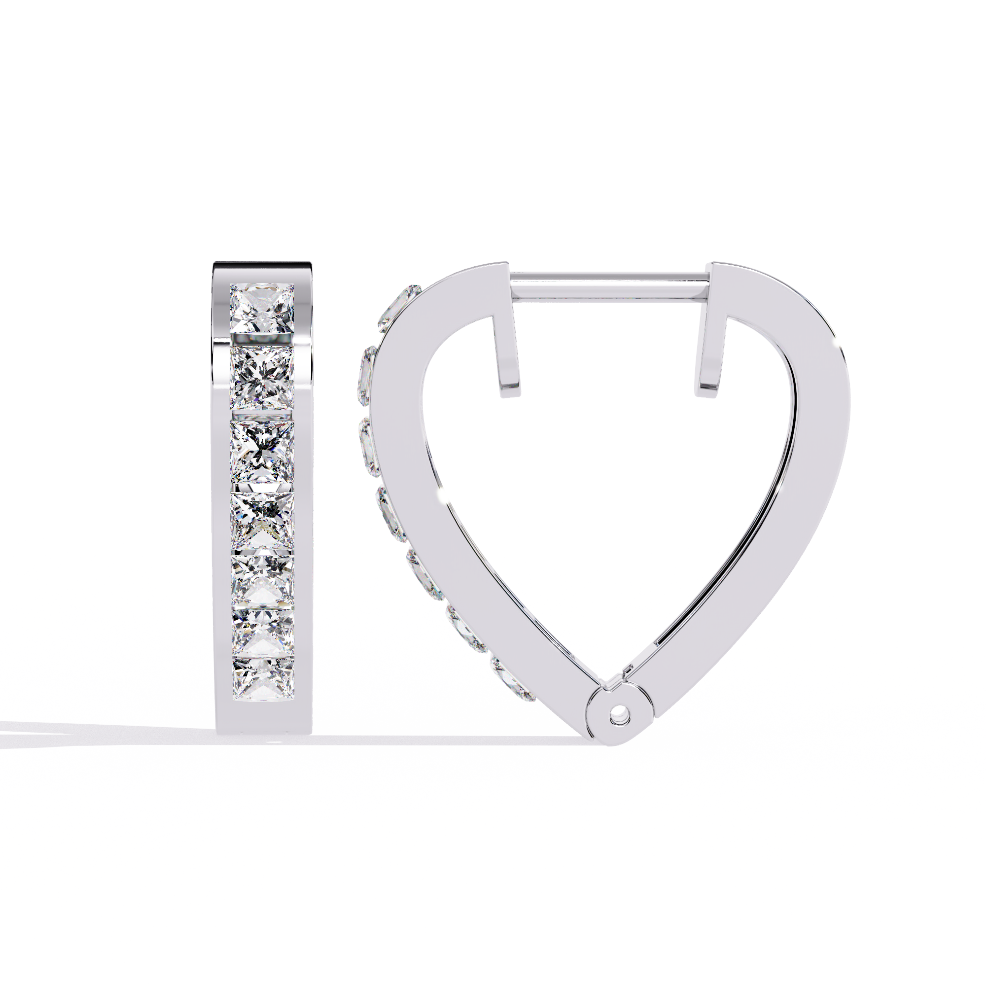 Crystal Heart Hoop Earrings | 925 Sterling Silver