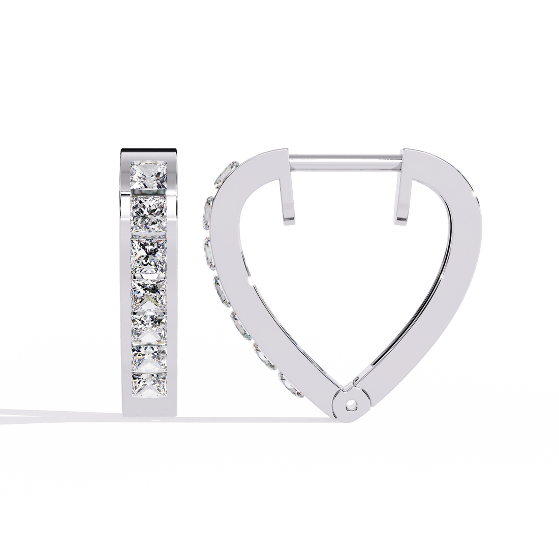 Crystal Heart Hoop Earrings | 925 Sterling Silver