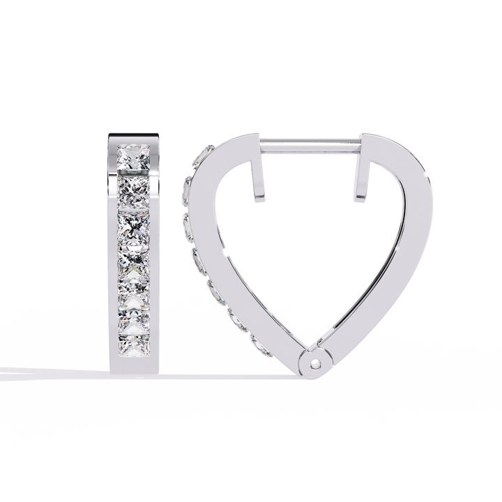 Crystal Heart Hoop Earrings | 925 Sterling Silver