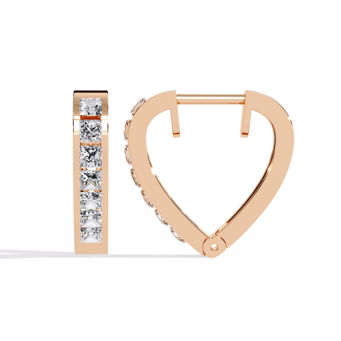 Crystal Heart Hoop Earrings | 925 Sterling Silver