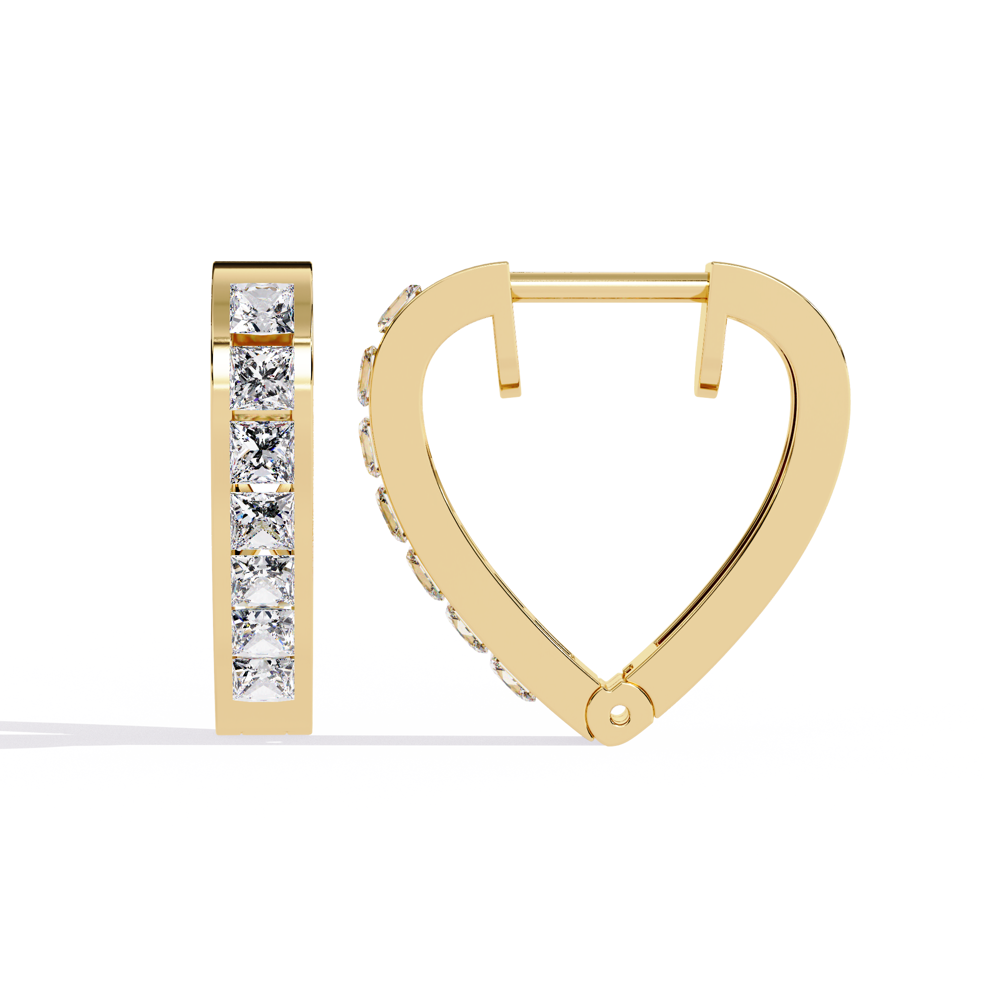 Crystal Heart Hoop Earrings | 925 Sterling Silver