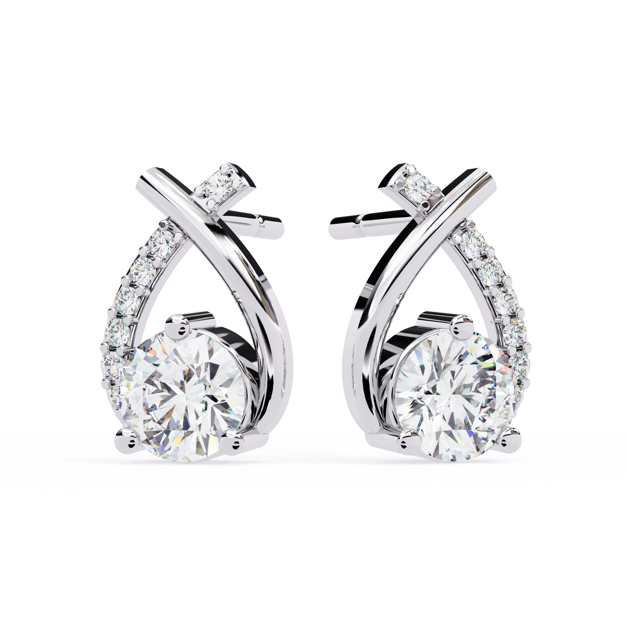 Infinity Spark Solitaire Studs | 925 Sterling Silver