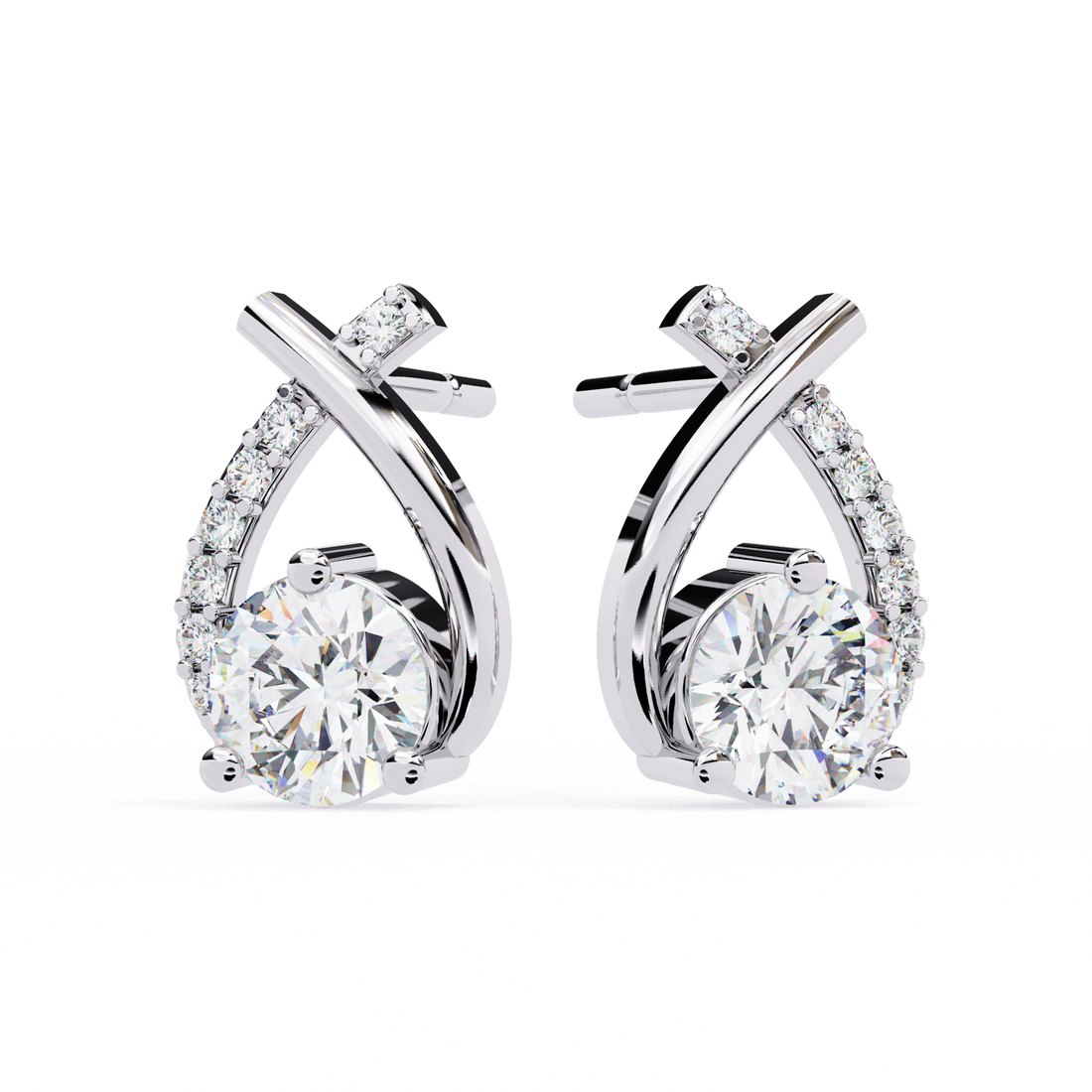 Infinity Spark Solitaire Studs | 925 Sterling Silver