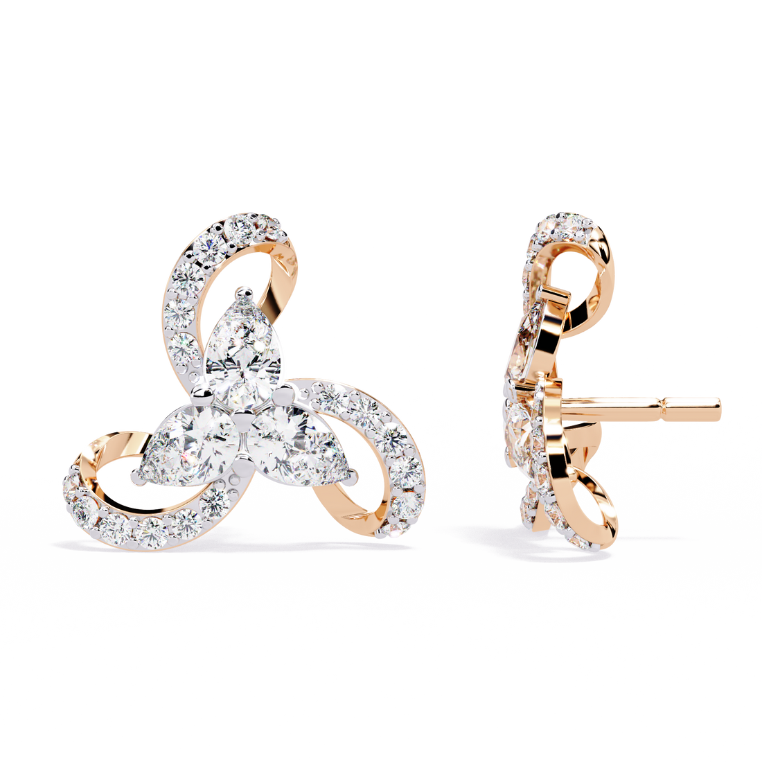 Trinity Bloom Silver Studs | 925 Sterling Silver