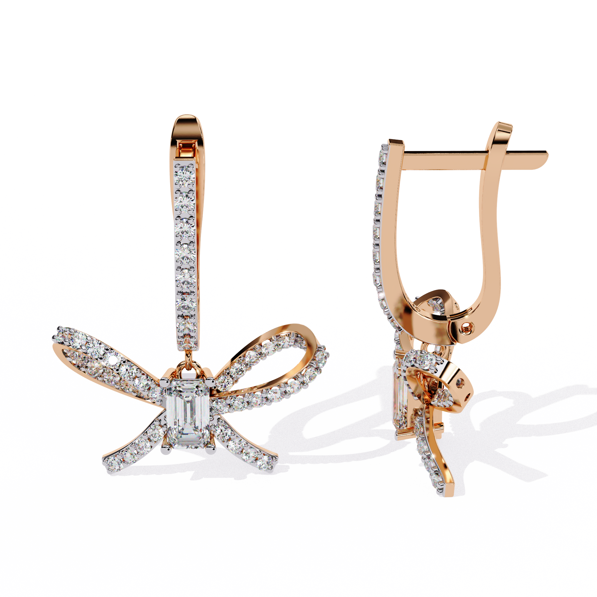Bow Grace Diamond-Style Drop Earrings | 925 Sterling Silver