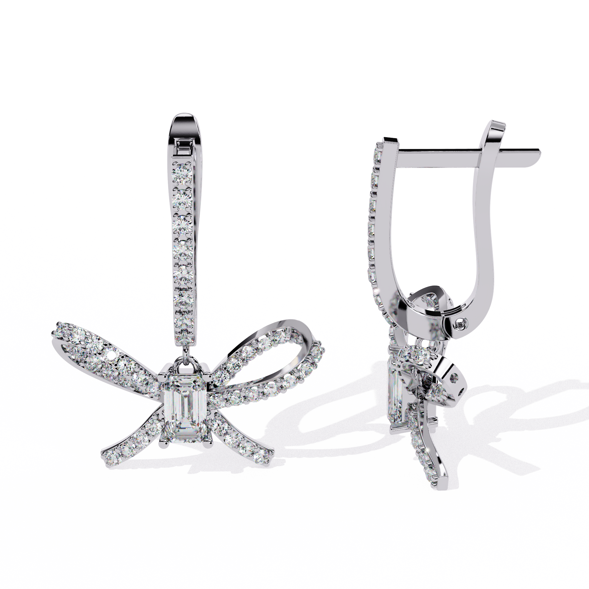 Bow Grace Diamond-Style Drop Earrings | 925 Sterling Silver