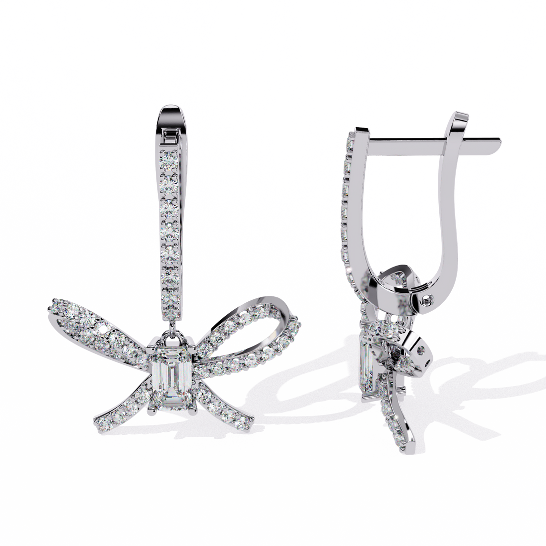 Bow Grace Diamond-Style Drop Earrings | 925 Sterling Silver