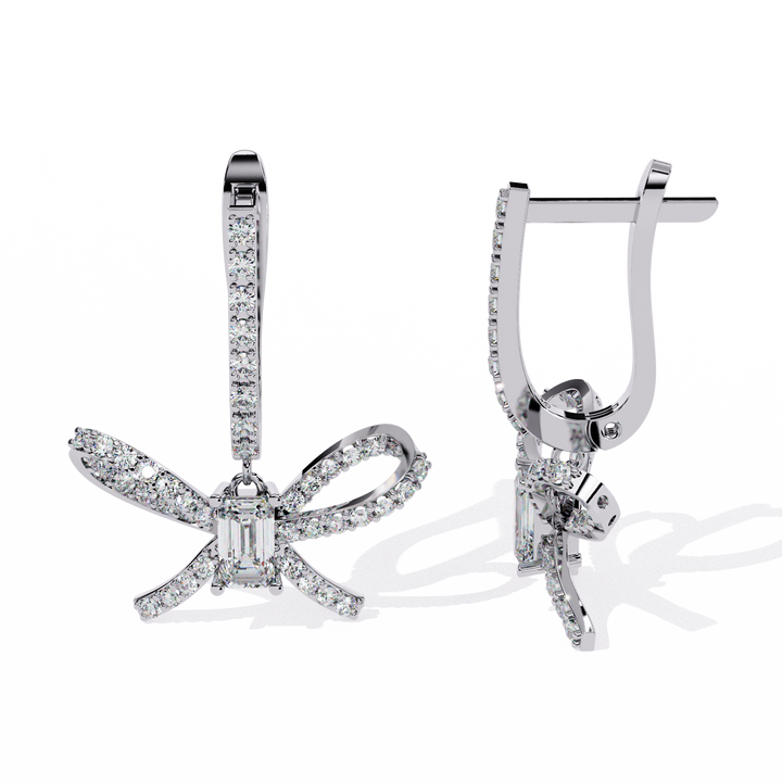 Bow Grace Diamond-Style Drop Earrings | 925 Sterling Silver
