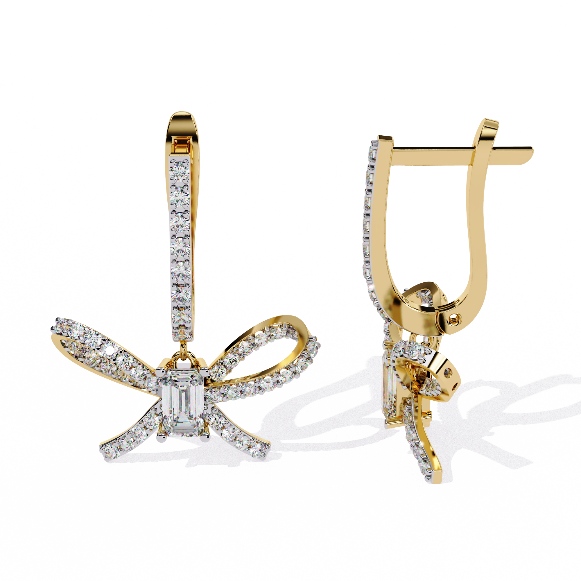 Bow Grace Diamond-Style Drop Earrings | 925 Sterling Silver