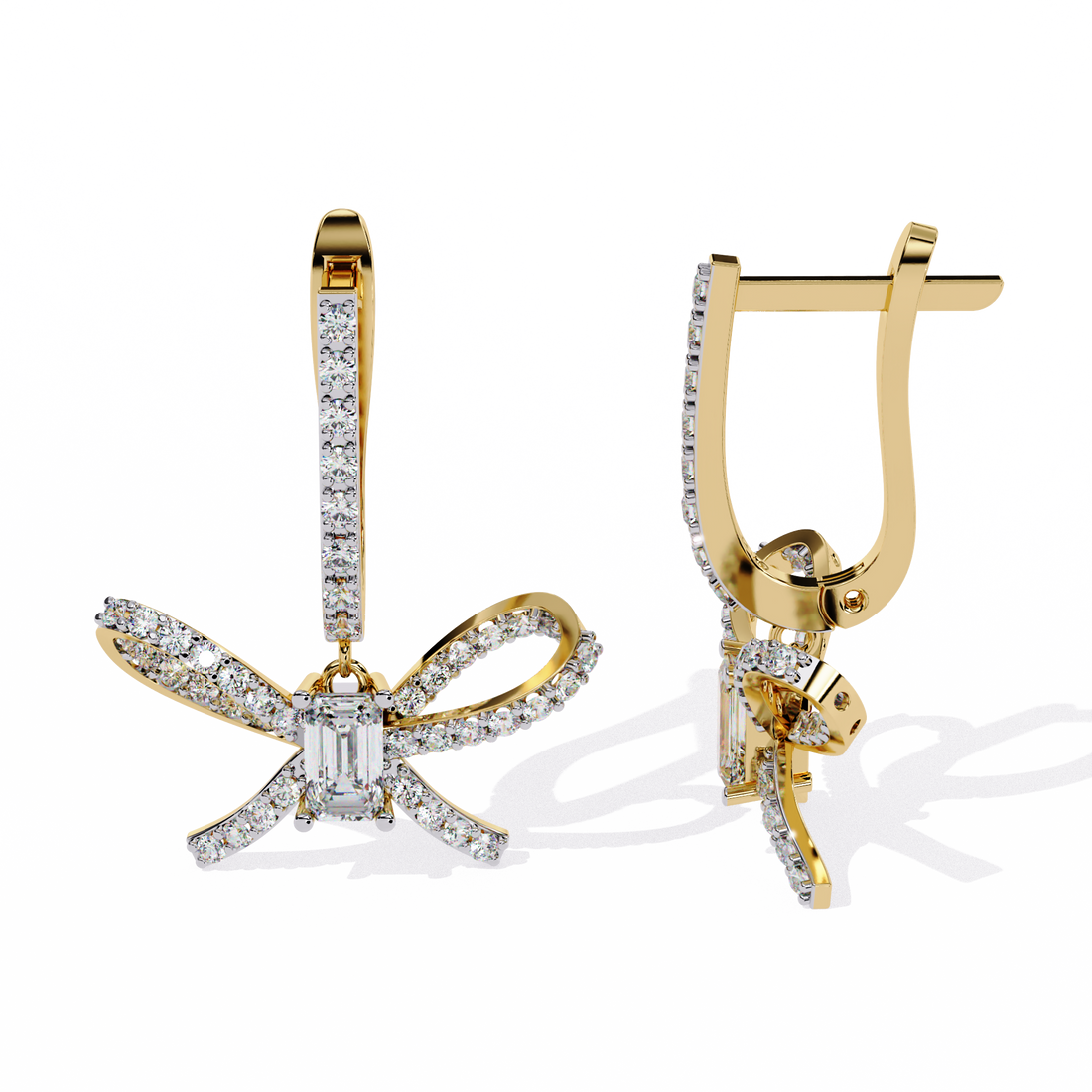 Bow Grace Diamond-Style Drop Earrings | 925 Sterling Silver