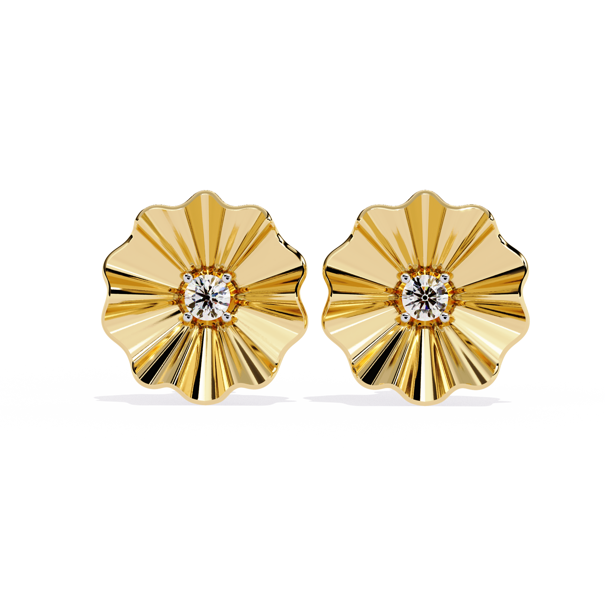 Silver Petal Spark Studs | 925 Sterling Silver