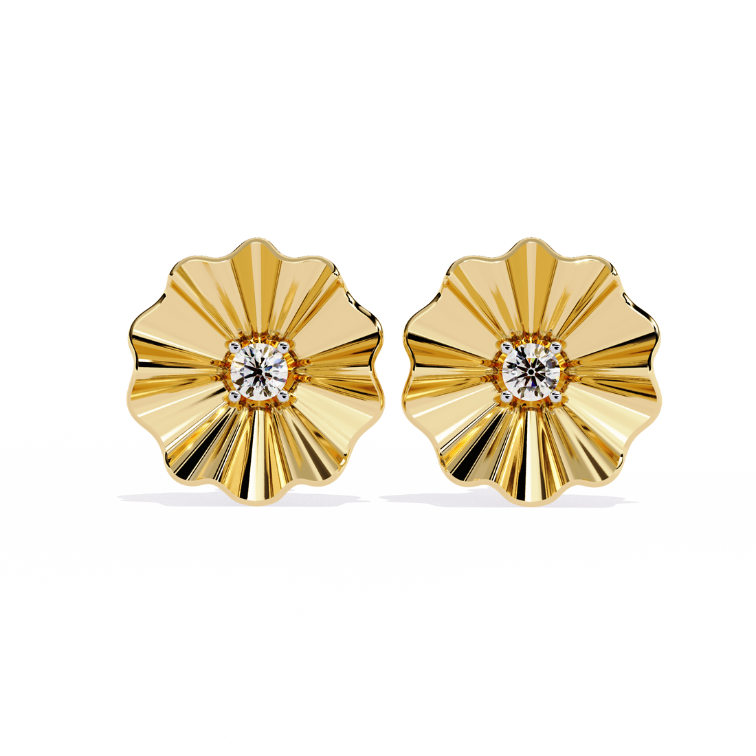 Silver Petal Spark Studs | 925 Sterling Silver