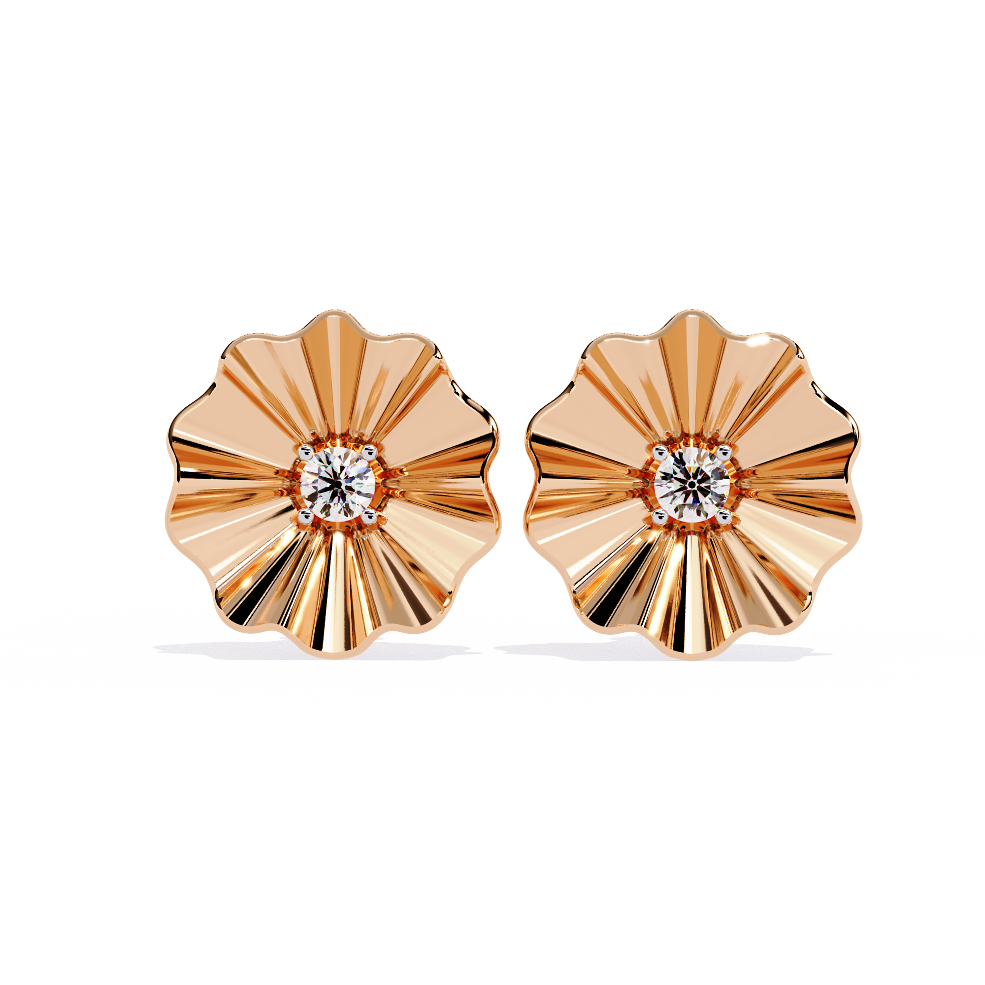 Silver Petal Spark Studs | 925 Sterling Silver