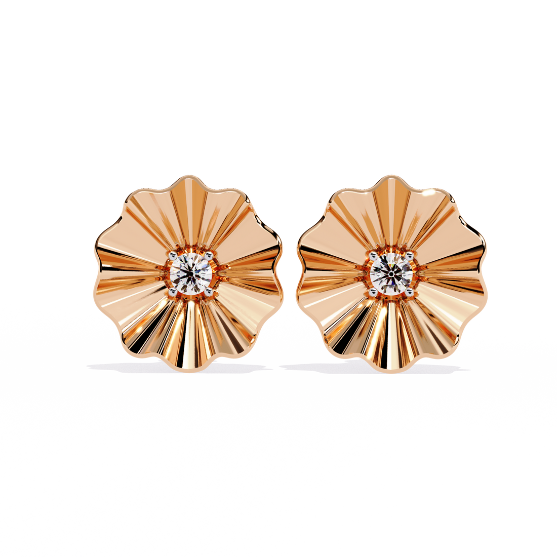 Silver Petal Spark Studs | 925 Sterling Silver