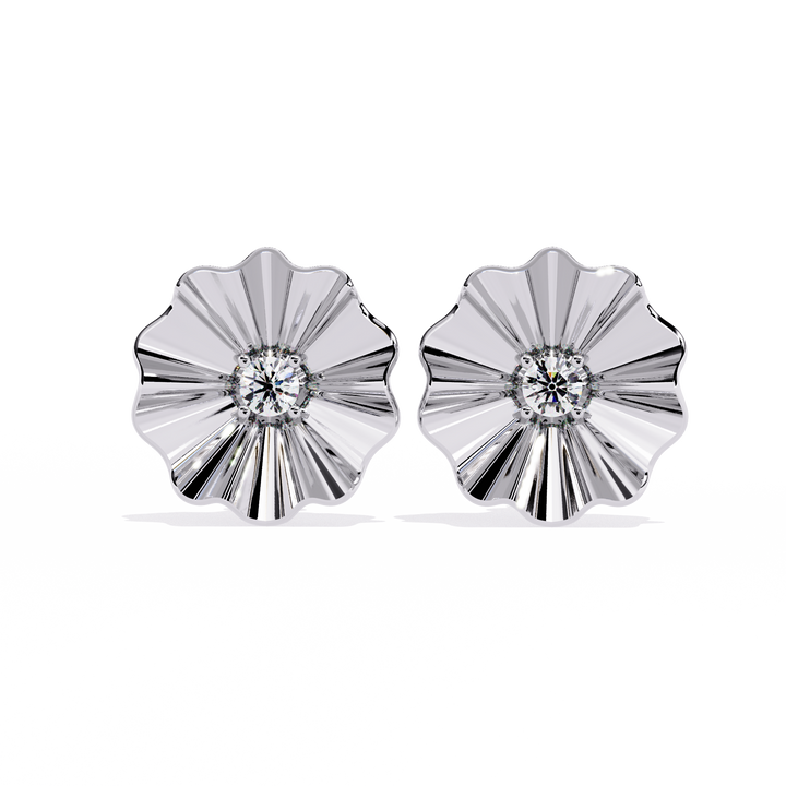 Silver Petal Spark Studs | 925 Sterling Silver