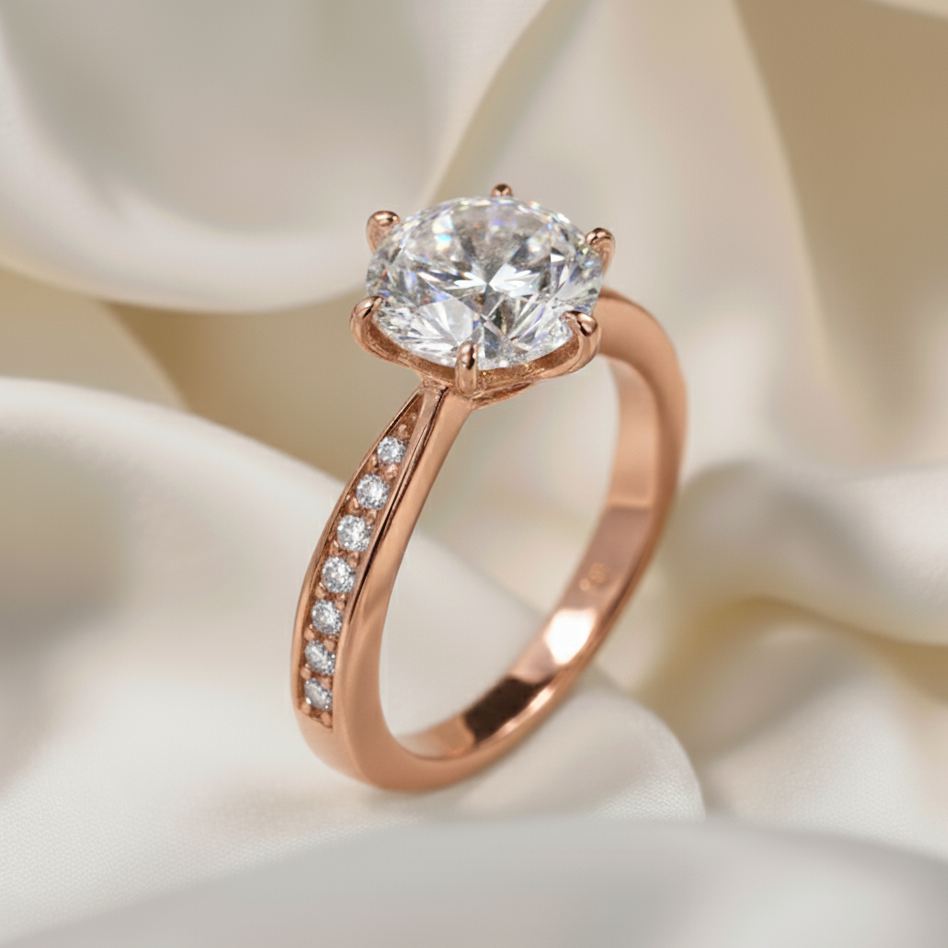 Orope’s Pure Radiance Moissanite Engagement Ring made with 925 Pure Sterling Silver