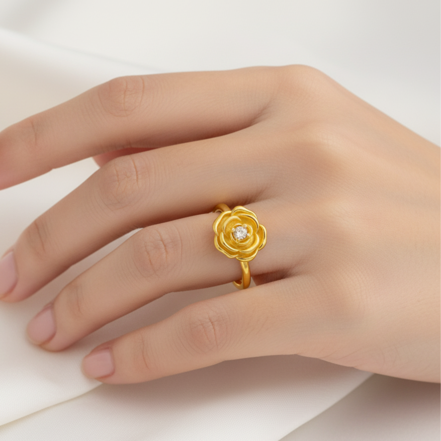 Orope’s Blooming Grace Adjustable Ring made with 925 Pure Sterling Silver