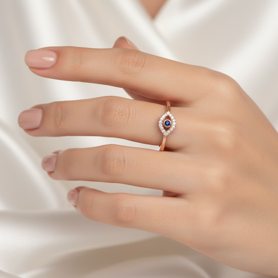 Orope’s Evil Eye Ring made with 925 Pure Sterling Silver
