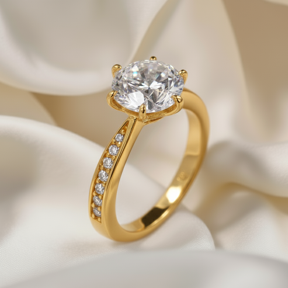 Orope’s Pure Radiance Moissanite Engagement Ring made with 925 Pure Sterling Silver