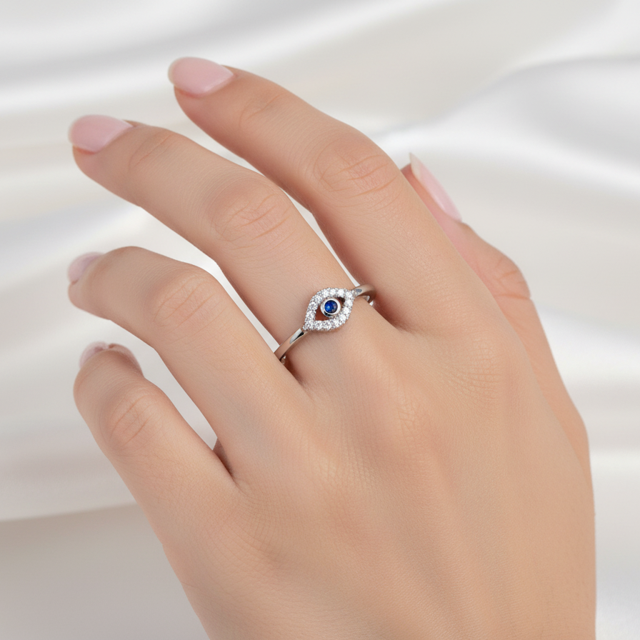 Orope’s Evil Eye Ring made with 925 Pure Sterling Silver