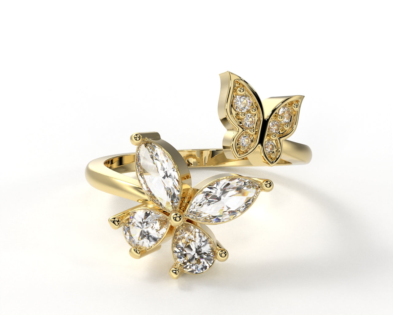 golden butterfly ring